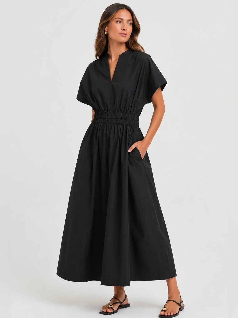 POMANDER PLACE Black Emmy Maxi Dress